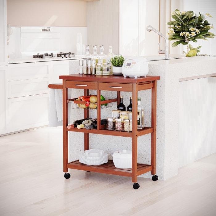 Symple Stuff Solid Wood Kitchen Cart Reviews Wayfair Canada   Solid Wood Kitchen Cart 